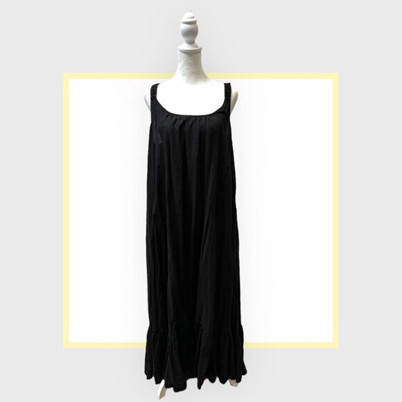 Velvet Low Back Linen Sundress - Picture 1 of 3